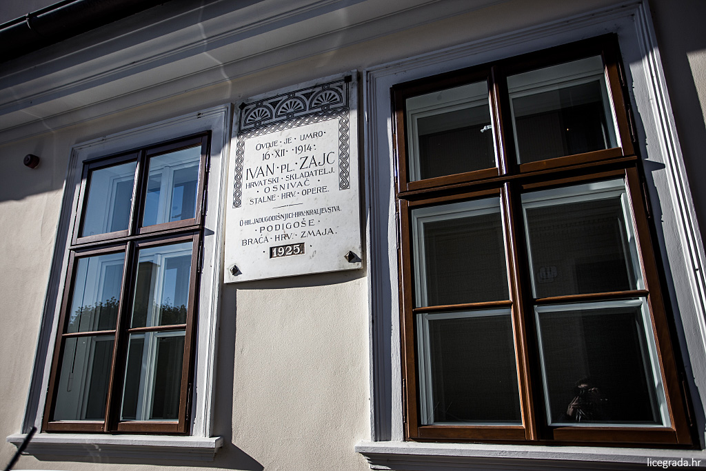 Visoka ulica, kuća u kojoj je svijet napustio skladatelj Ivan pl. Zajc